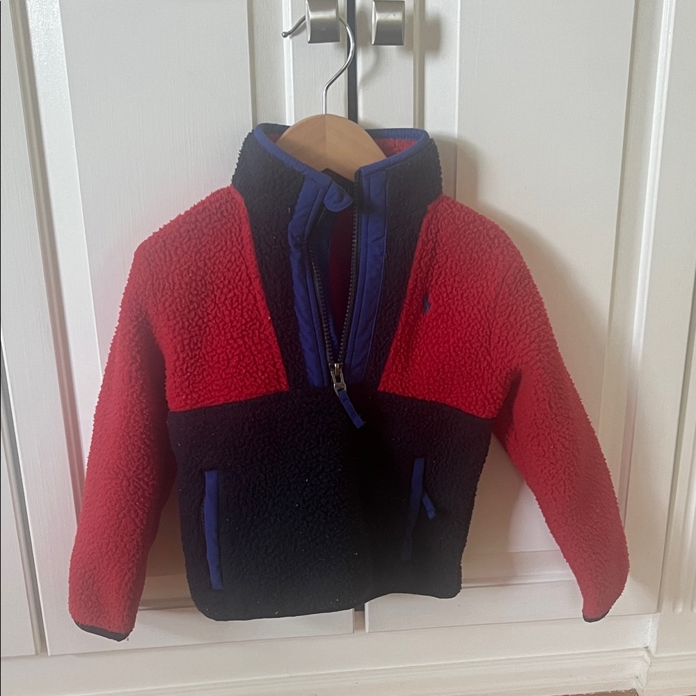 Polo Ralph Lauren 3T Red and Blue Fleece Jacket